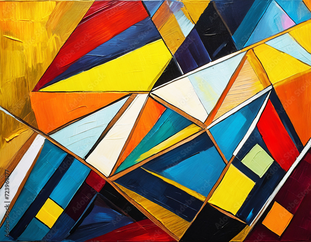 Fototapeta premium 2D geometric colorful background on digital art concept, Generative AI.