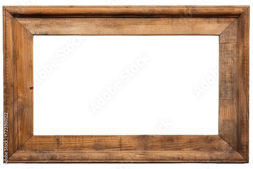 isolated illustration of wood picture photo frame. Created with Generative AI photo