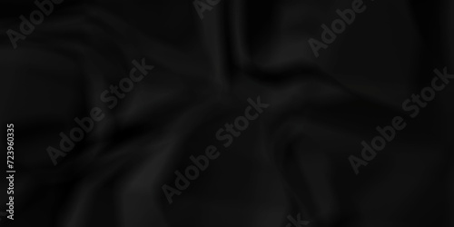 Dark crumple black fabric paper wrinkled poster template ,blank glued creased paper texture background. black paper crumpled backdrop background.