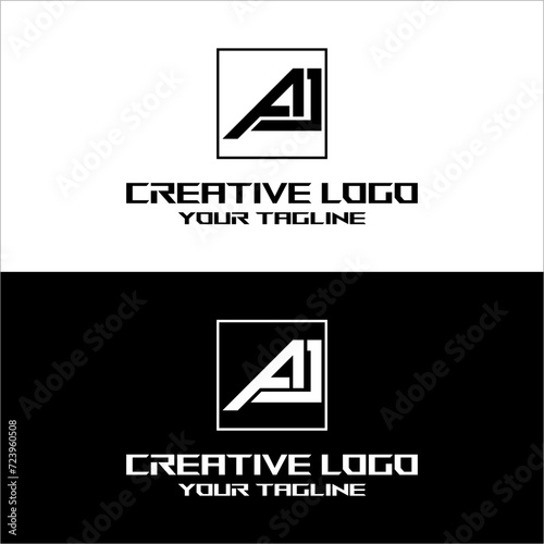 creative letter logo aj desain vektor