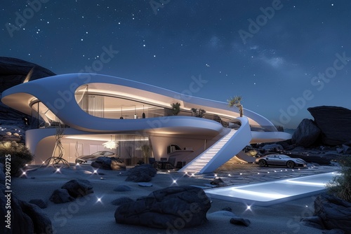 Futuristic modern building architecture