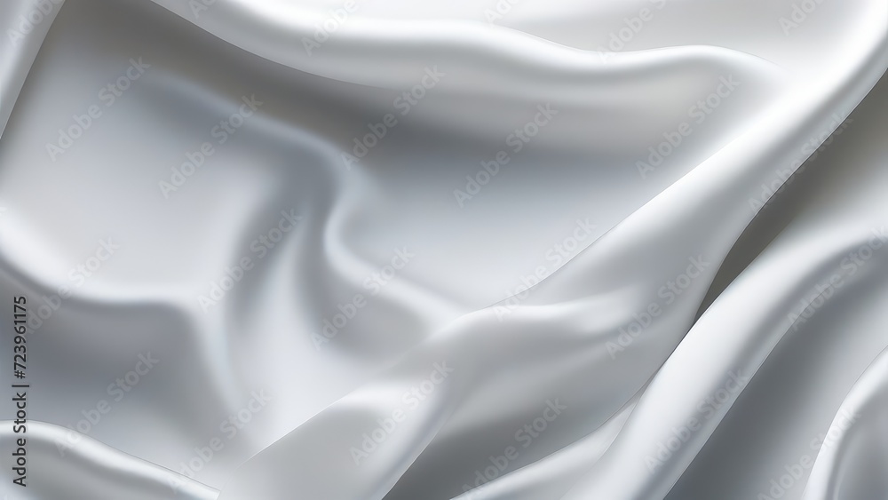 Fototapeta premium White gray satin texture that is white silver fabric silk panorama background with beautiful soft blur pattern natural
