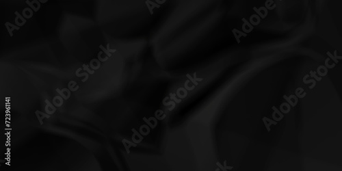 Dark crumple black fabric paper wrinkled poster template ,blank glued creased paper texture background. black paper crumpled backdrop background. used for cardboard and clarkboard.