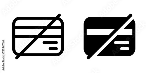 Editable block card, no card payment vector icon. Part of a big icon set family.  Finance, business, investment, accounting. Perfect for web and app interfaces, presentations, infographics, etc