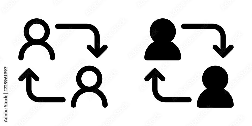 Editable employee turnover, account switch vector icon. Part of a big icon set family. Perfect for web and app interfaces, presentations, infographics, etc Editable employee turnover, account switch vector icon. Part of a big icon set family. Perfect for web and app interfaces, presentations, infographics, etc