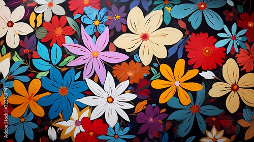 Colorful flowers background, spring season concept