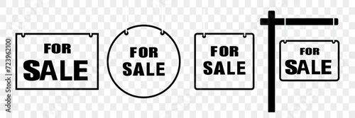 For sale sign. For sale sign isolated vector sign on transparent background. Sold signs sale signs vector icons eps10