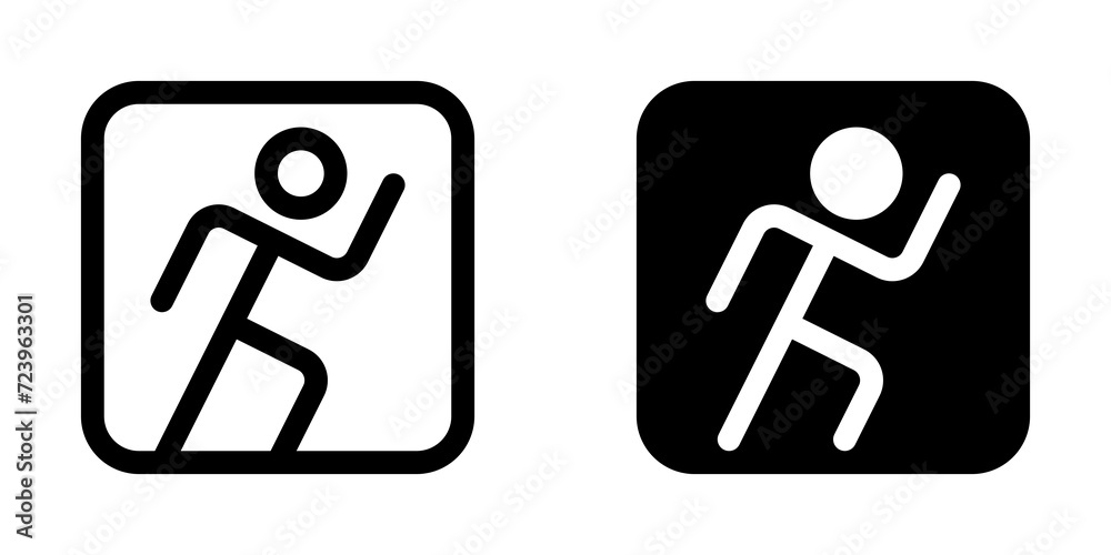 Editable running stick figure, action vector icon. Part of a big icon set family. Perfect for web and app interfaces, presentations, infographics, etc