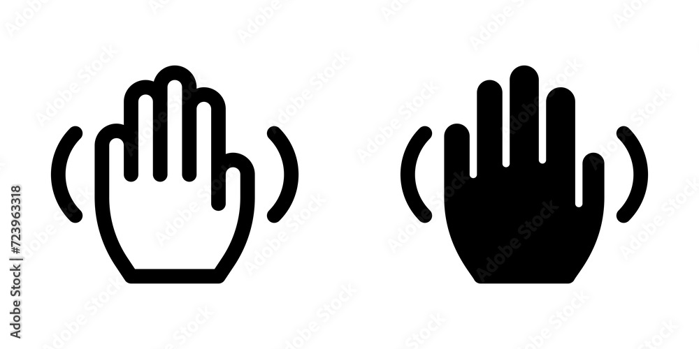 Fototapeta premium Editable hand gesture wave vector icon. Part of a big icon set family. Perfect for web and app interfaces, presentations, infographics, etc