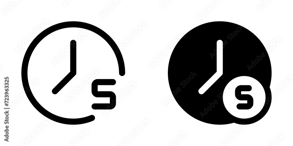 Editable countdown timer 5 seconds vector icon. Part of a big icon set family. Perfect for web and app interfaces, presentations, infographics, etc Editable countdown timer 5 seconds vector icon. Part of a big icon set family. Perfect for web and app interfaces, presentations, infographics, etc