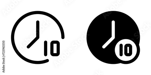 Editable countdown timer 10 seconds vector icon. Part of a big icon set family. Perfect for web and app interfaces, presentations, infographics, etc
