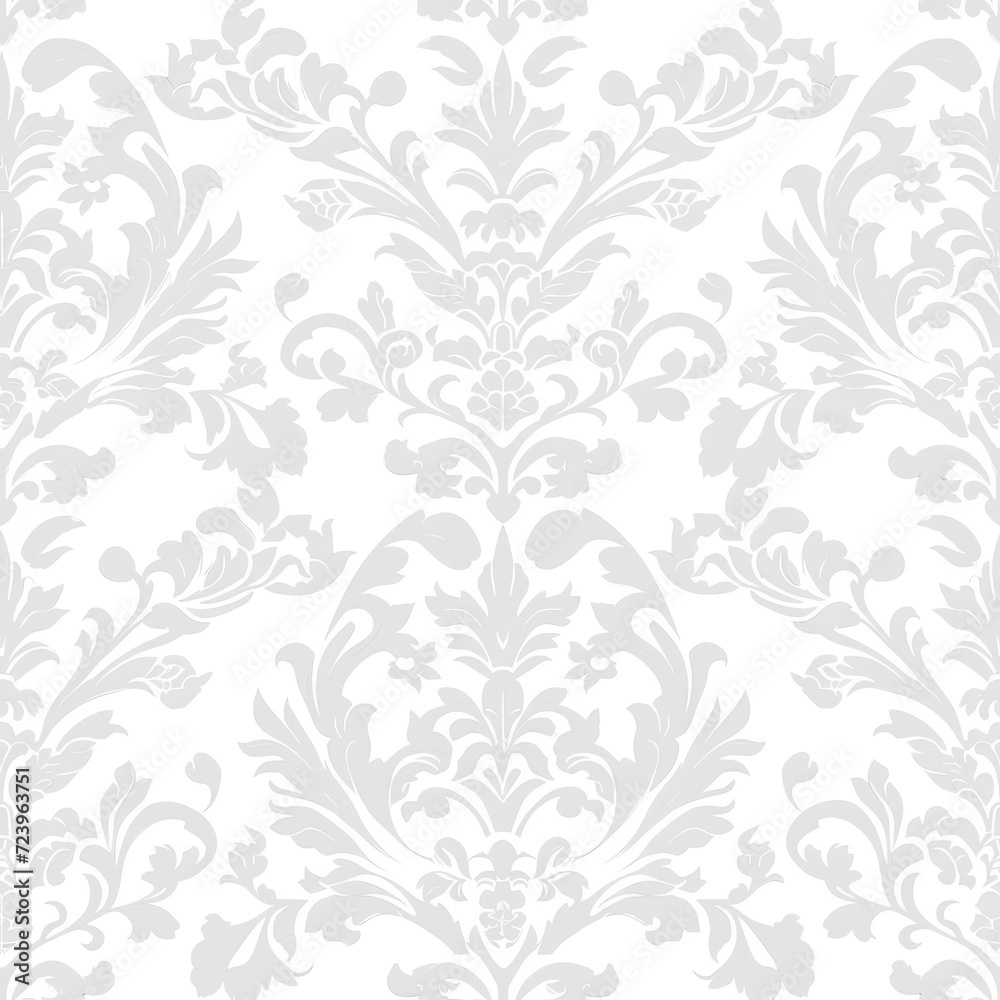 White on white seamless floral pattern White on white seamless floral pattern