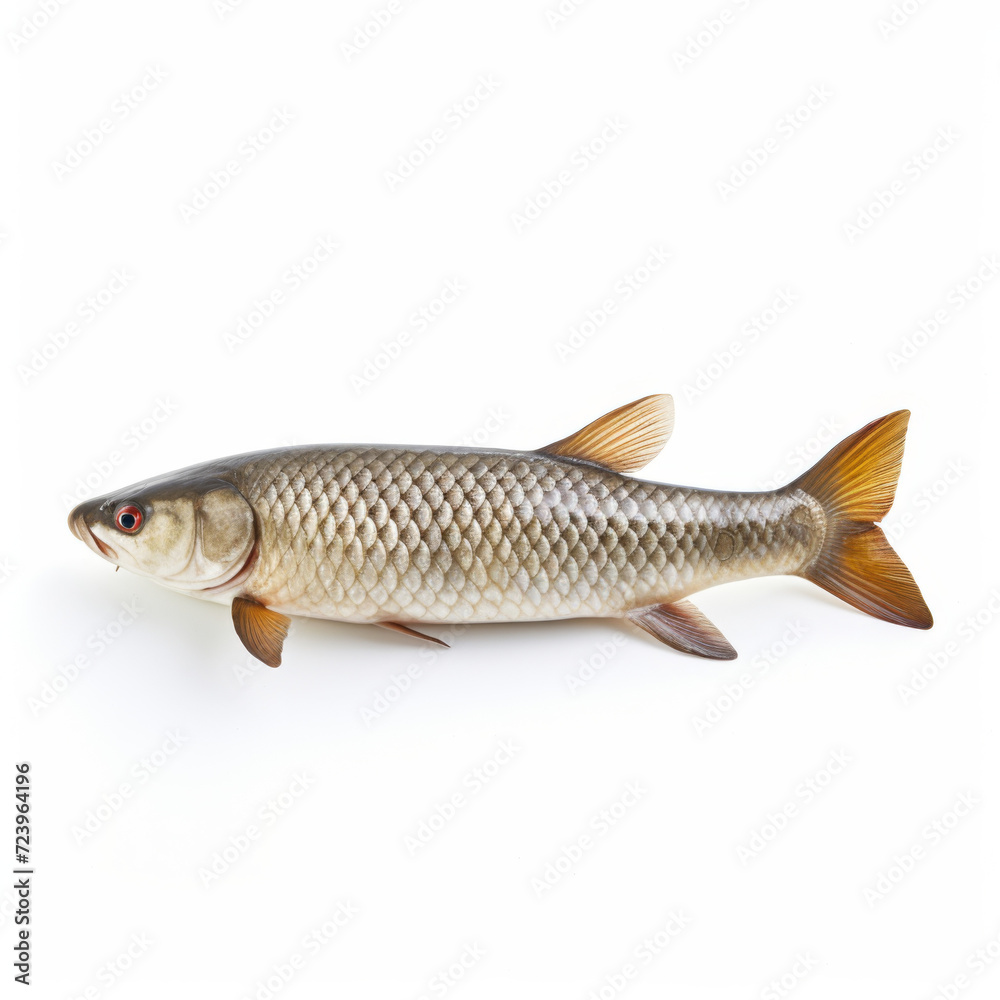 Fish - A Grass Carp on a white background