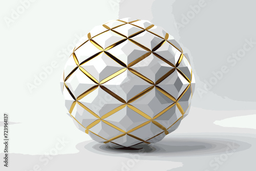 Vector illustration of 3d globe with triangular extruded faces