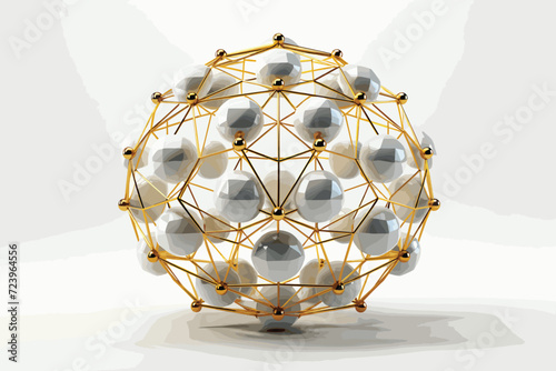 Vector illustration of 3d globe with triangular extruded faces