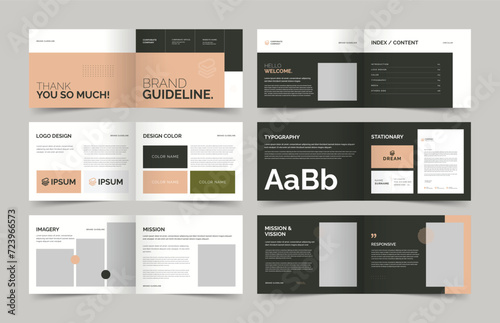 Brand Manual Layout with Yellow Accents, Brand Guidelines, Brand Identity, Brand Manual, Guide Book, Logo Guide Book