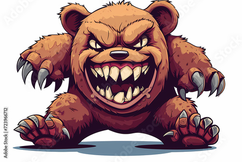 Evil monster bear cartoon photo