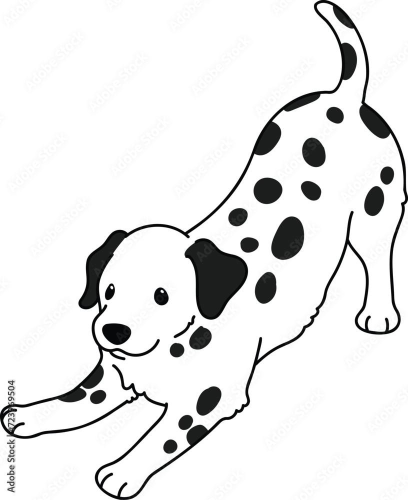 Simple and cute playful Dalmatian dog illustration Simple and cute playful Dalmatian dog illustration