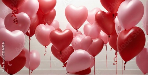 red balloons in the shape of heart