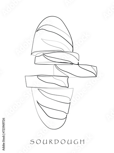 Hand drawn line art vector of Sourbread Making Process. Sourbread art