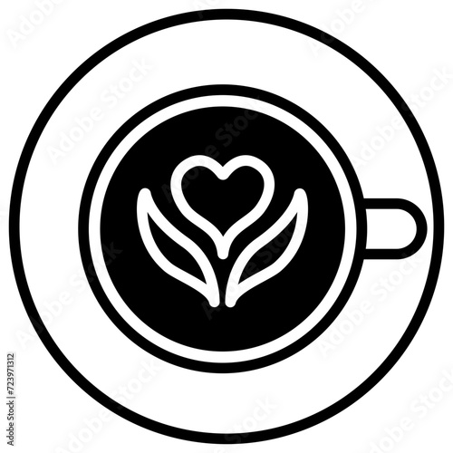 Coffee glyph and line vector illustration