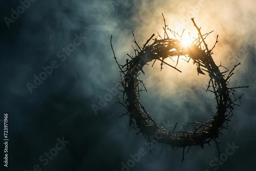 Radiant image of the crown of thorns A symbol of christ's suffering and divine kingship photo