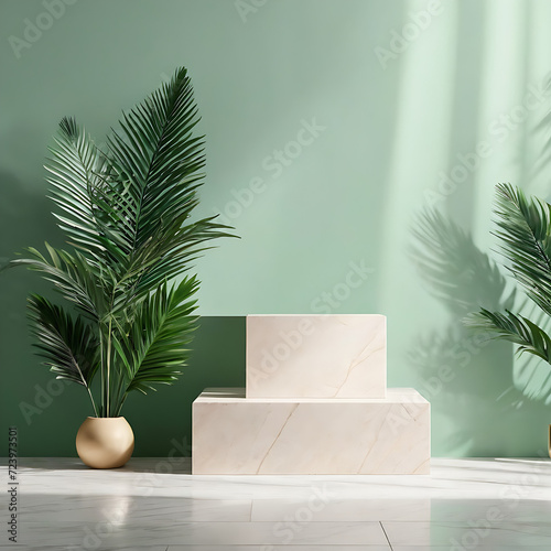 Podium beauty minimal display stage stand summer-fashion abstract luxury plant minimal podium