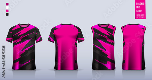 Soccer jersey, football kit, sportswear, basketball uniform, tank top, running singlet or t-shirt mockup. Fabric pattern design. 