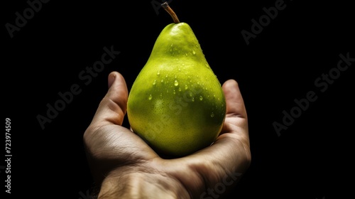 holding pear in the hand UHD Wallpaper