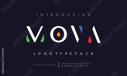 Move Modern abstract digital alphabet font. Minimal technology typography, Creative urban sport fashion futuristic font and with numbers. vector illustration photo