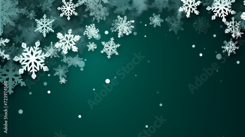 Beautiful winter Christmas glowing background with falling snowflakes, winter background