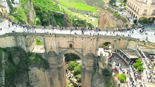 Aerial view of Ronda, the major white town of Andalusia, Spain photo