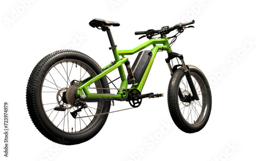 Green GT Fury Mountain Bike Motor bike, 3D image of Green GT Fury Mountain Bike Motor bike isolated on Transparent background.