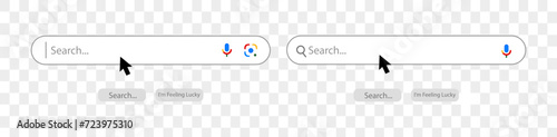 browser search term on transparent background set with cursor eps10