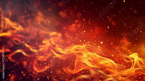 Fire spark background, red and yellow fires. Bokeh background. 