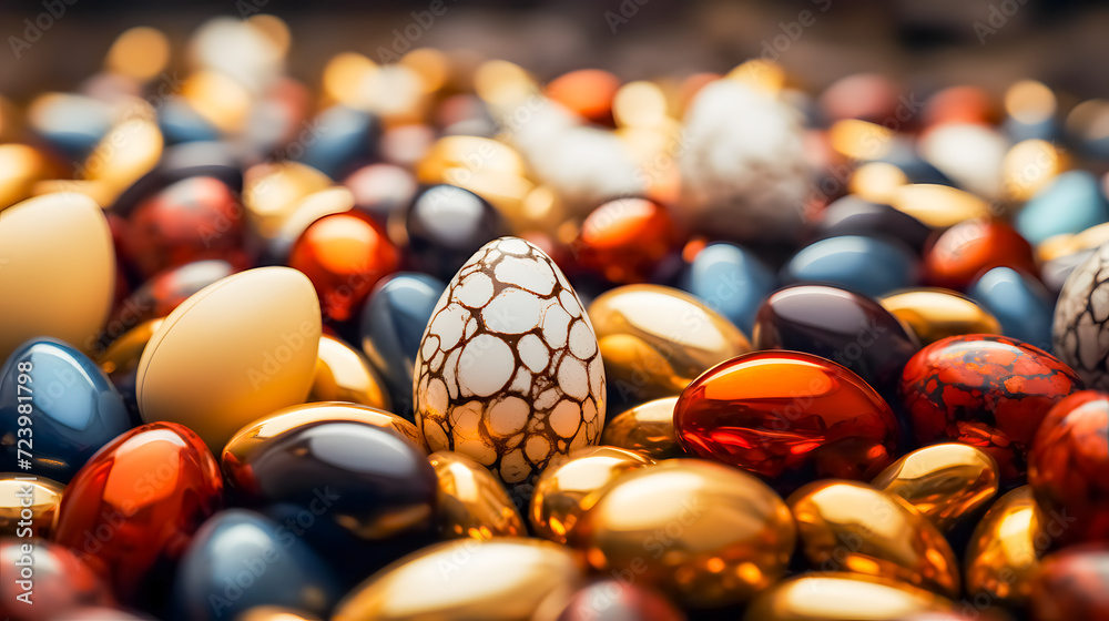 Easter eggs with a unique pattern (Generative AI)