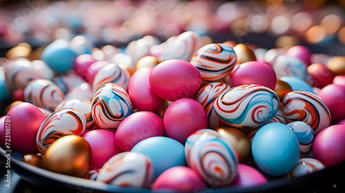 Obraz na płótnie Easter eggs with a unique pattern (Generative AI) w salonie