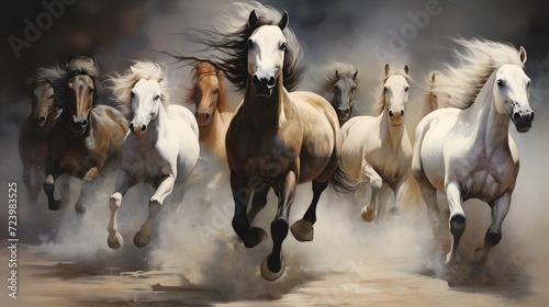 horses running