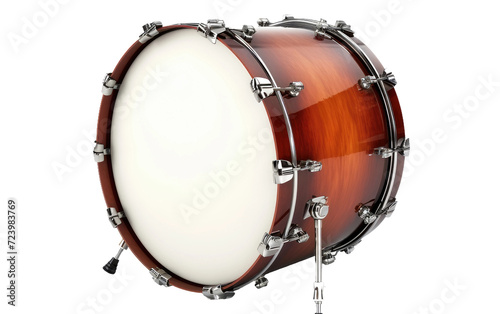Bass Drum: The largest drum in a drum kit, producing low, deep sounds isolated on Transparent background.