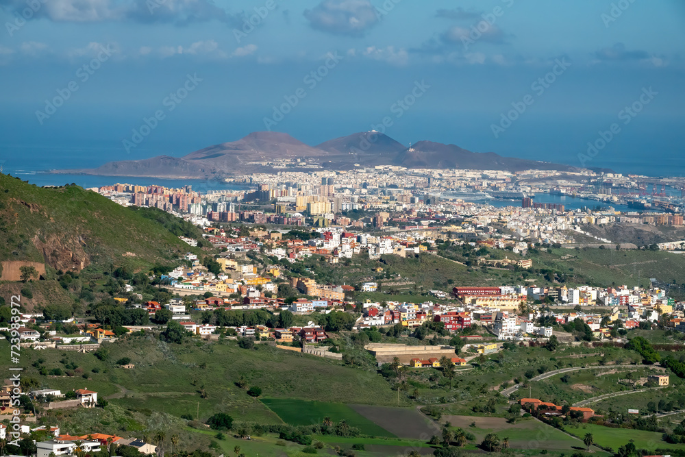 Panoramic view of the city of Las Palmas, Gran Canaria, Canary Islands, Spain