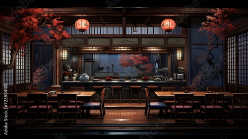 Interior of a Japanese restaurant.