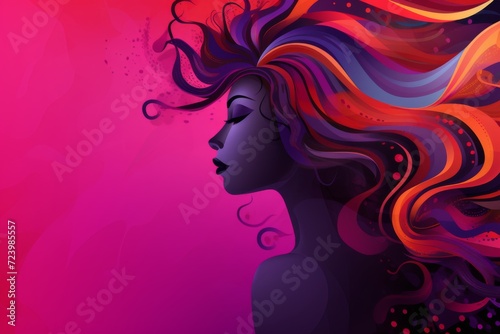 Abstract background banner for women's day (march 8) or women's history month in purple and pink