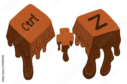 Vector Keyboard Shortcut Keys With Melted Chocolate Theme