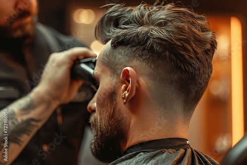 Barber's precision trim with electric clipper. © Pixel