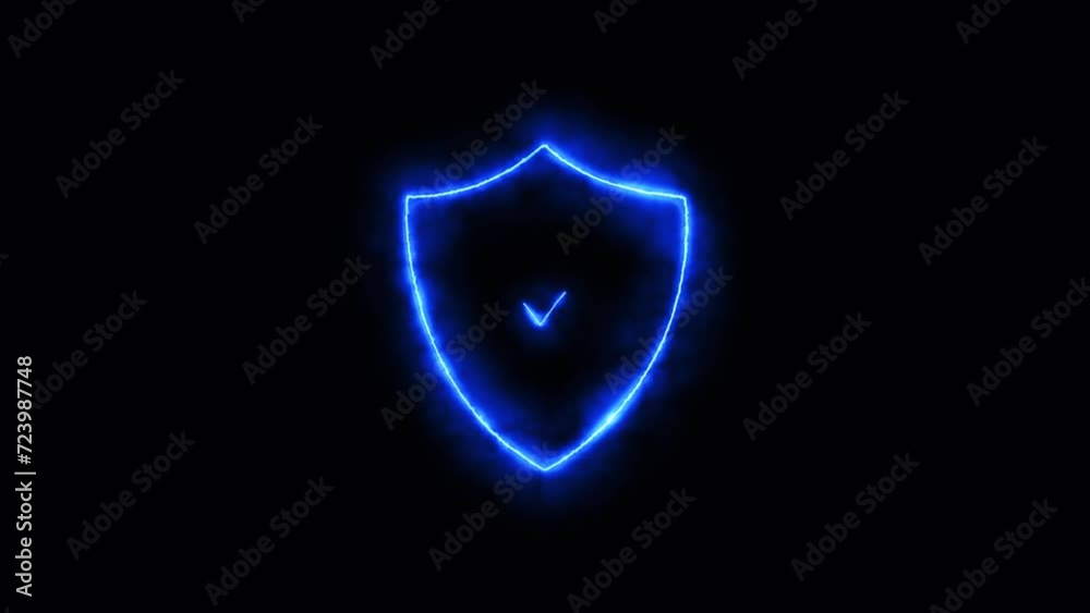 Animated icon of protection shield, safety guarantee technology stylish sign