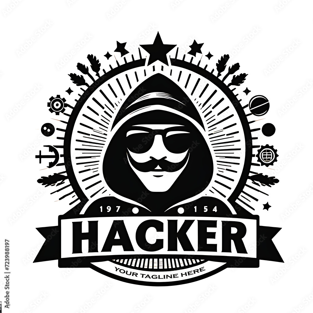 Fototapeta premium hack dark explorer vintage logo illustration