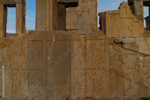 Ruin of ancient city Persepolis Iran. Persepolis is a capital of the Achaemenid Empire. UNESCO declared Persepolis a World Heritage Site.