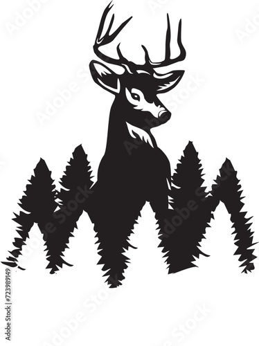 Vector Deer and Trees