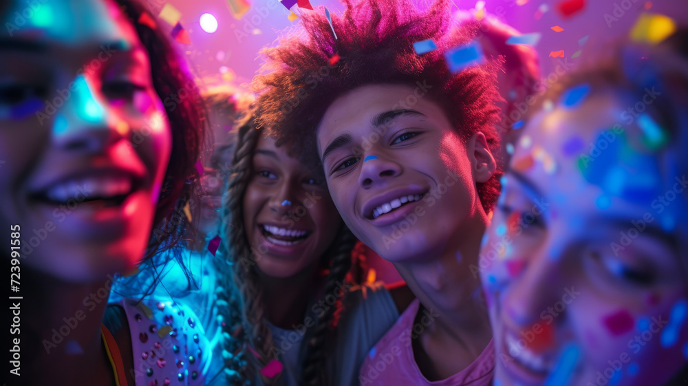 A group of friends are dancing on the dance floor. A group of friends are dancing on the dance floor.