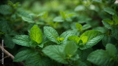 Close-up high-resolution image of fresh and natural mint leaves perfect for any purposes.